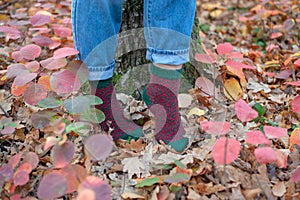 Handmade knitted socks