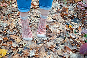 Handmade knitted socks