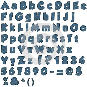 Handmade letter of jeans alphabet