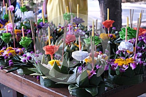 HANDMADE LOTUS WITH FLOWERS,CANDLES,AND INCENSES photo