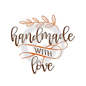 Handmade with love - stamp for homemade products and shops.