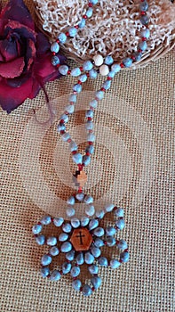 Handmade Mary Tears prayer rope Rosary Orthodox Job`s Tears Prayer Rope. photo