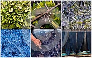 Handmade natural indigo dye step by step photo