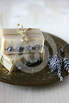 Handmade natural lavender soap