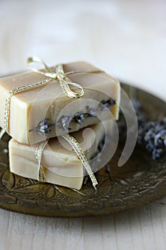 Handmade natural lavender soap