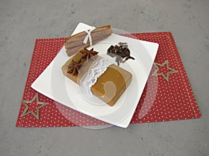 Handmade natural soap bar with Christmas scent