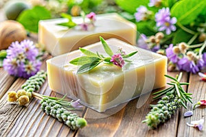 Handmade Natural Soap Close-up Image