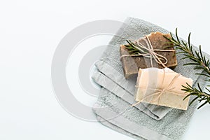 Handmade natural soap with herbal