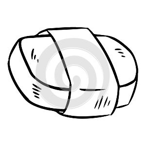 Handmade natural soap icon. Vector hand drawn sketch of organic cosmetic. Great for label, logo, banner, packaging, spa promotion
