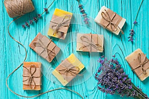 Handmade natural soap with lavander