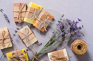 Handmade natural soap with lavander