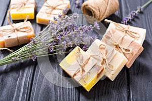 Handmade natural soap with lavander