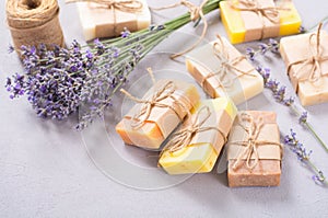 Handmade natural soap with lavander