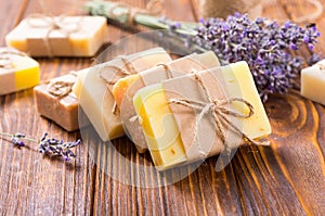 Handmade natural soap with lavander