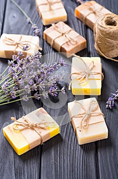 Handmade natural soap with lavander