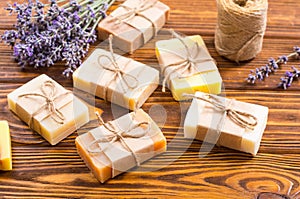 Handmade natural soap with lavander