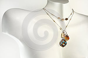 Handmade Necklace On A Retail Bust