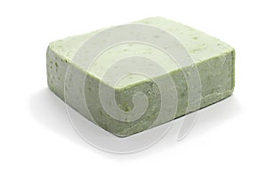 Handmade olive oil soap on white background