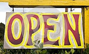 Handmade OPEN sign