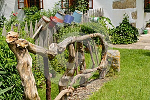 Handmade original wooden fence