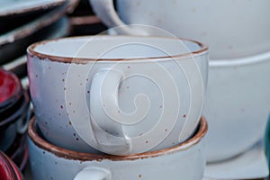 Handmade painted pottery