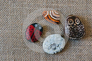 Handmade painted stone