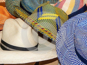 Handmade Panama Hats or Paja Toquilla hats, Ecuador photo