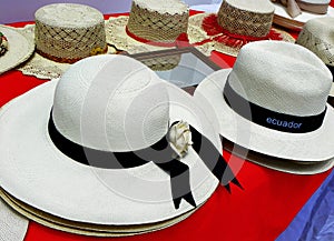 Handmade Panama Hats or Paja Toquilla hats, Ecuador photo