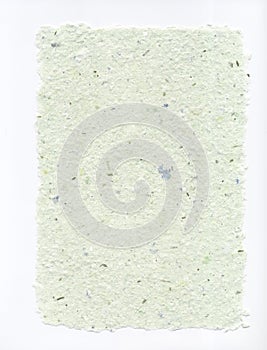 Handmade Paper Light Green Flecked with Ragged Edges