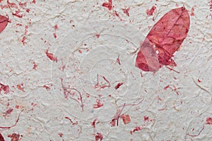Handmade paper texture with recycled materials