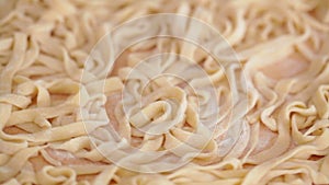 Handmade Pasta - Tagliatelle - steadicam closeup