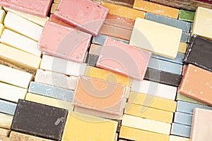 Handmade pieces of soap