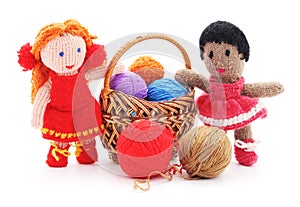 Handmade rag dolls.