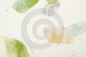 The Handmade recycled leaf paper background