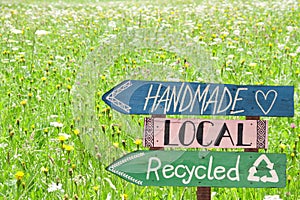 Handmade recycled and local signs