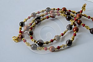 Handmade red garnet jewellery with gold plated findings