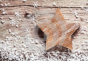 Handmade rustic wooden Christmas star