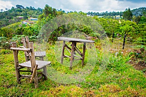Handmade rustric table and chairs