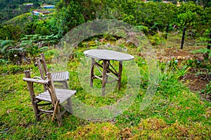 Handmade rustric table and chairs