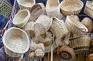 Handmade, sale of wicker baskets