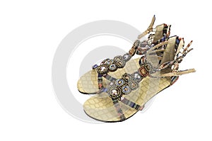 Handmade sandals in ethnic boho beach style bohemian shoes