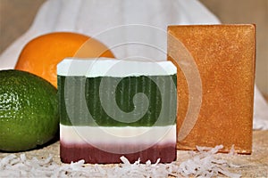 Handmade Scented Soap, Coconut Lime Soap, Orange Blossom Soap