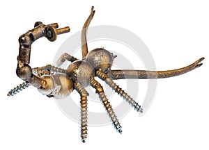 Handmade scorpion from car and motorcycle parts, bearing element