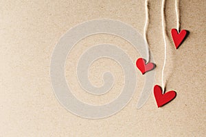 Handmade small paper hearts