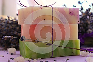 Handmade soap, bandaged with tape