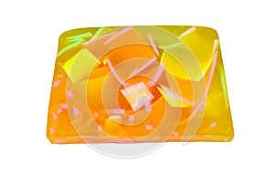 Handmade soap bar isolated on white background