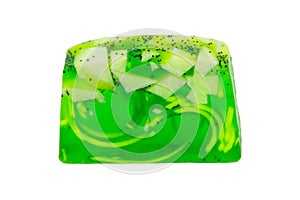 Handmade soap bar isolated on white background