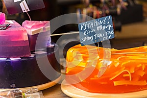 Handmade soap in a beauty shop in France