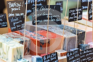 Handmade soap in a beauty shop in France