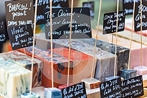 Handmade soap in a beauty shop in France